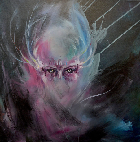 le guerrier miroir tableau acrylique